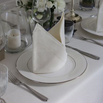 Ivory Linen Napkin with Hemstitch