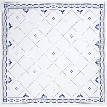 Huddleson Anfa Blue and White Square Tablecloth