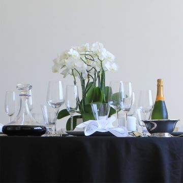 Black Linen Round Tablecloth