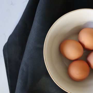 Black Linen Hand Towel / Tea Towel