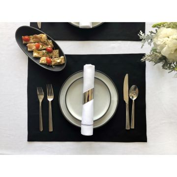 Black Linen Placemat