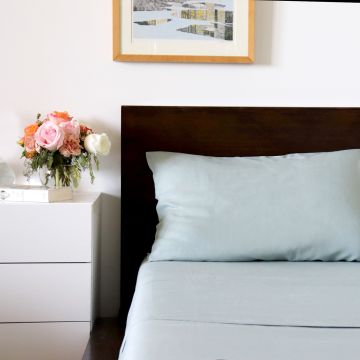 Celadon Light Green Linen Sheet Set