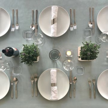 Celadon Green Round Linen Tablecloth