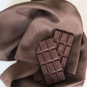 Chocolate Brown Linen Hand Towel / Tea Towel