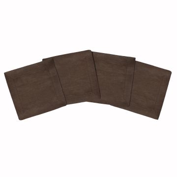dark chocolate brown linen cocktail napkin