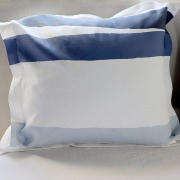 Cinta Blue White Stripe Linen Euro Sham (Pair)