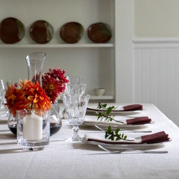 Cinta Burgundy Border Linen Napkin