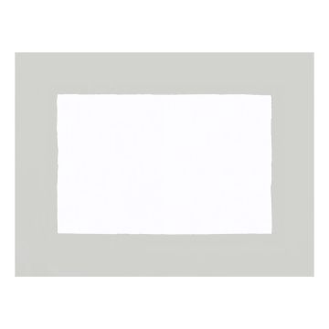 Huddleson Cinta white linen placemat with a concrete grey border