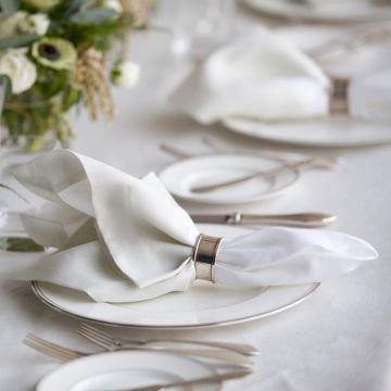 Cinta Ivory Border Linen Napkin