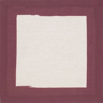 Cinta Natural Linen Napkin with Burgundy Wine Red Border