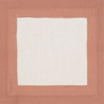 Huddleson Cinta Natural Linen Napkin with Terracotta Orange Border