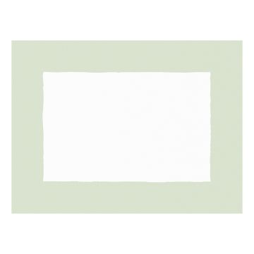 Huddleson white linen placemat with a pastel light green border