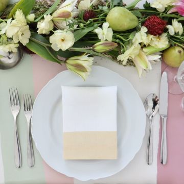 Cinta White Gold Border Linen Napkin