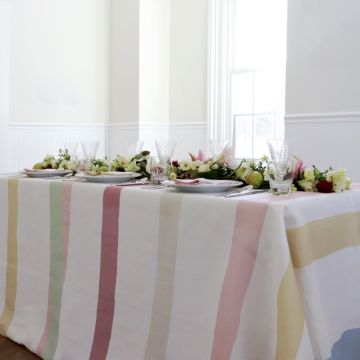 Cinta Pastel Rectangular Linen Tablecloth