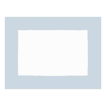 Huddleson Cant white linen placemat with sky blue border