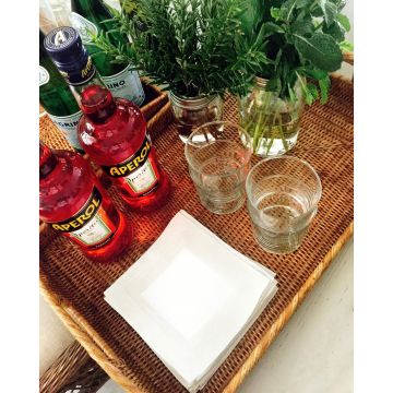 Cinta Ivory Border Cocktail Napkin