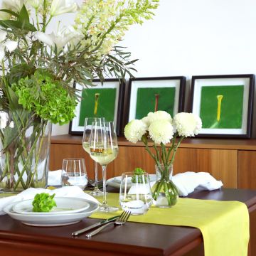 Citron Yellow Linen Table Runner