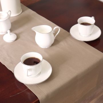 Coffee Brown Linen Runner