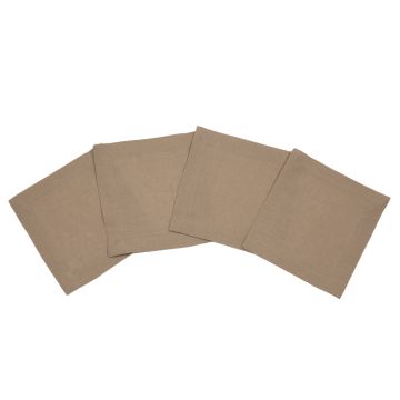 Coffee Brown Linen Cocktail Napkin