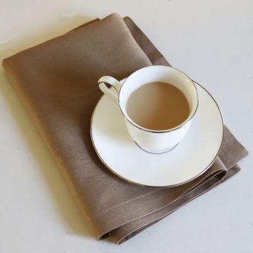 Coffee Brown Linen Hand Towel / Tea Towel
