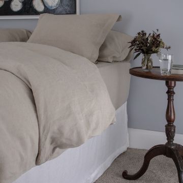 Dark Natural Linen Duvet Cover