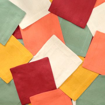 Burgundy Linen Cocktail Napkin