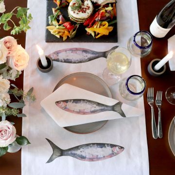 Fish Linen Table Runner