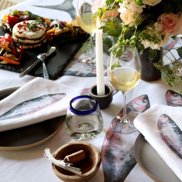 Fish Round Linen Tablecloth