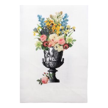 Floral Urn Delphinium Linen Napkin