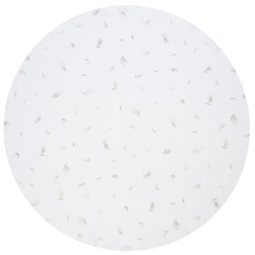 Grania white round tablecloth with feathers