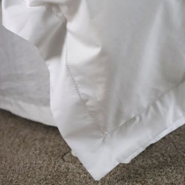 White 500TC Cotton Percale Duvet Cover with Hemstitch