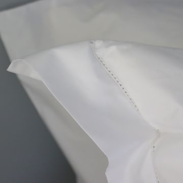 White 500TC Cotton Percale Sham - White Hemstitch