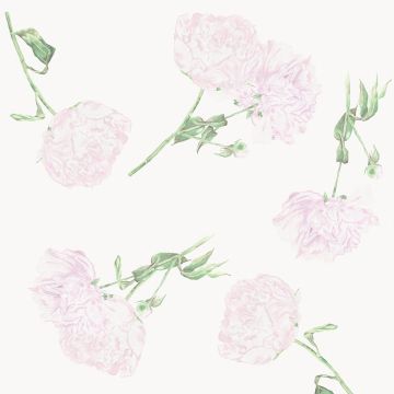 Peony Floral Printed White Linen Napkin from Huddleson