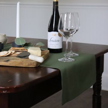 Hunter Green Linen Table Runner