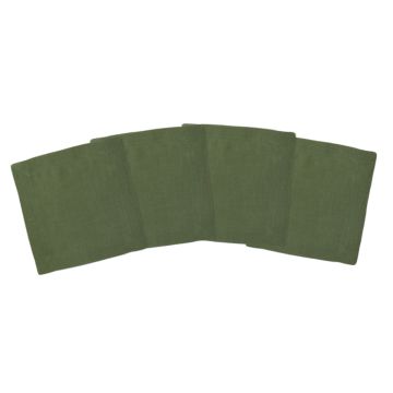hunter forest green linen cocktail napkin