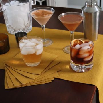 Saffron Gold Linen Cocktail Napkin