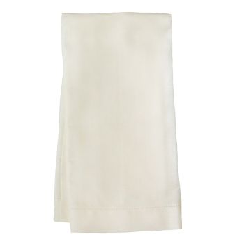 Ivory Hemstitch Linen Hand Towel / Tea Towel