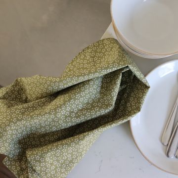 Japanese Flower Sage Green Hand Towel / Tea Towel