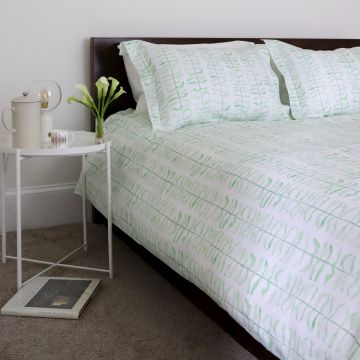 Leaf Green Linen Duvet Cover