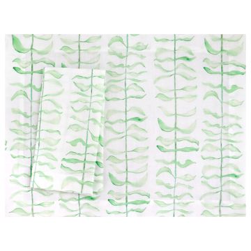 Leaf Green White Botanic Linen Placemat