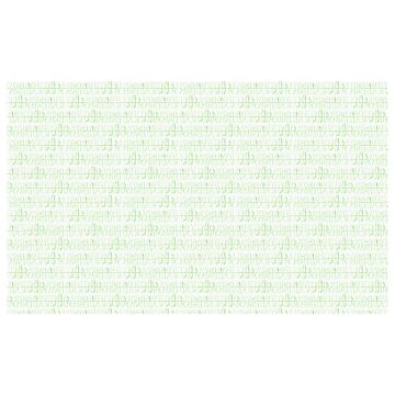 White linen rectangular tablecloth printed with green leaves watercolor print