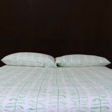 Leaf Green Linen Top Sheet