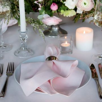 Pink Linen Tablecloth