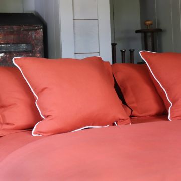Terracotta linen duvet cover shams 