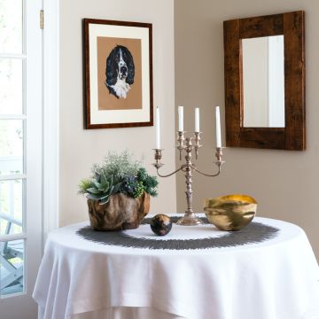 London White Round Linen Tablecloth