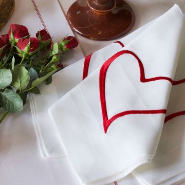 Love Heart Linen Napkin
