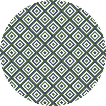 Maze Green Blue Geometric Round Linen Tablecloth