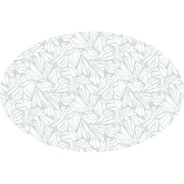 Aqua green blue butterfly marble linen oval tablecloth