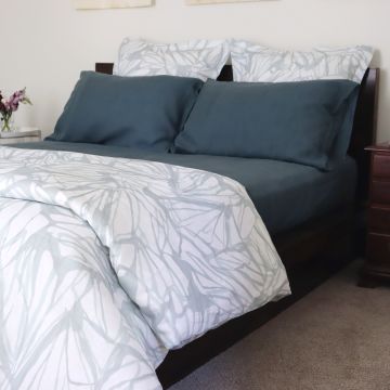 Melita Aqua Linen Duvet Cover