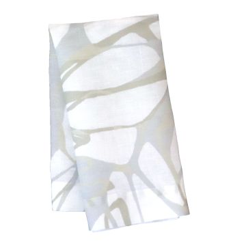 White Gold Silver Printed linen napkin
